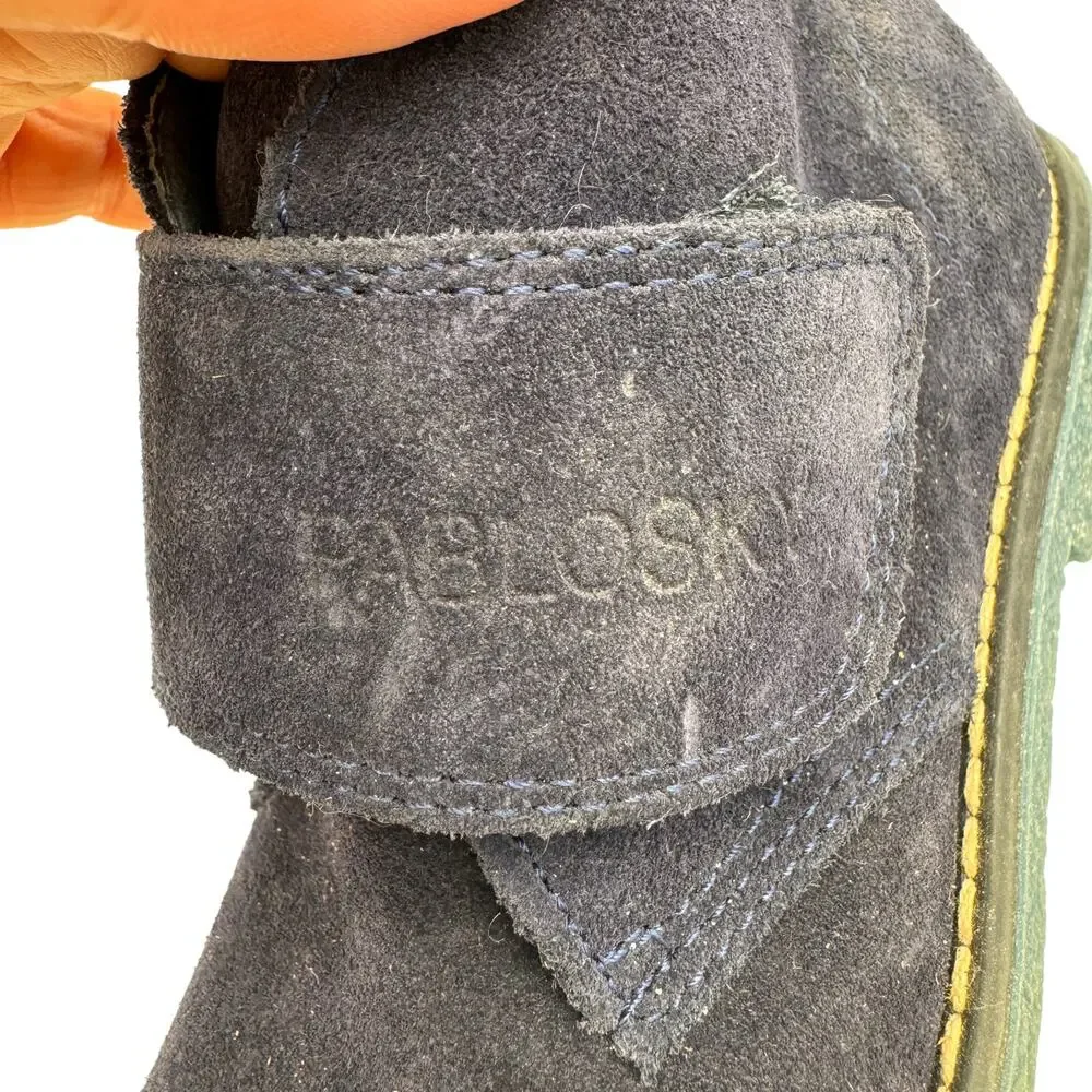 Pablosky Kids Boys Sz EU 29/US 12.5 Suede Blue Dress Leather Ankle Shoes Boots